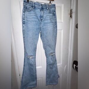 AE Next Level High-Waisted Ripped Skinny Kick Jean - size 14 long